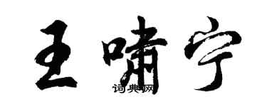 胡問遂王嘯寧行書個性簽名怎么寫