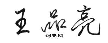 駱恆光王品亮行書個性簽名怎么寫