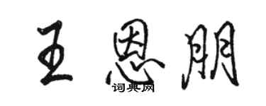 駱恆光王恩朋行書個性簽名怎么寫