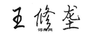 駱恆光王修壟行書個性簽名怎么寫