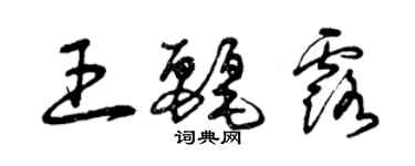 曾慶福王麗露草書個性簽名怎么寫