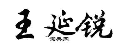 胡問遂王延銳行書個性簽名怎么寫