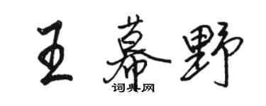 駱恆光王幕野行書個性簽名怎么寫