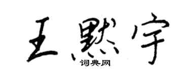 王正良王默宇行書個性簽名怎么寫