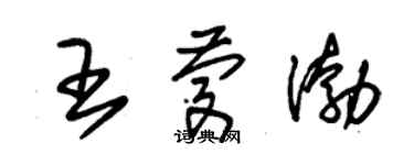 朱錫榮王慶渤草書個性簽名怎么寫