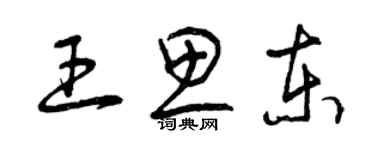 曾慶福王思東草書個性簽名怎么寫