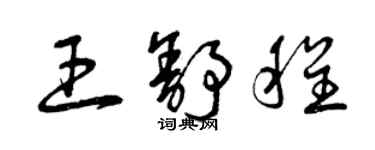 曾慶福王舒程草書個性簽名怎么寫