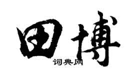 胡問遂田博行書個性簽名怎么寫