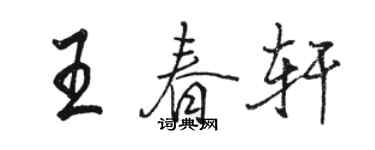 駱恆光王春軒行書個性簽名怎么寫