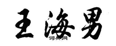 胡問遂王海男行書個性簽名怎么寫