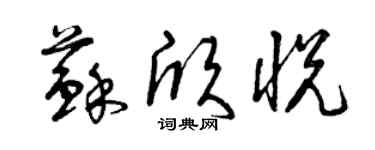 曾慶福蘇欣悅草書個性簽名怎么寫