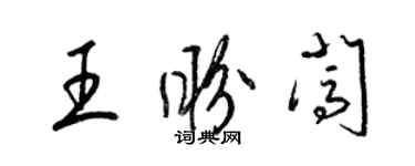 梁錦英王盼闖草書個性簽名怎么寫