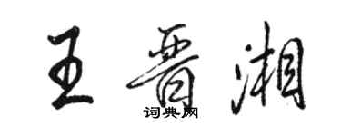 駱恆光王晉湘行書個性簽名怎么寫