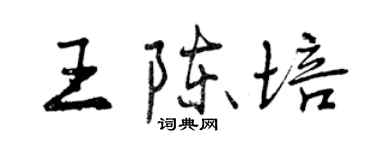 曾慶福王陳培行書個性簽名怎么寫