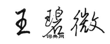 駱恆光王碧微行書個性簽名怎么寫