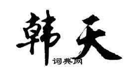 胡問遂韓天行書個性簽名怎么寫