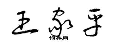 曾慶福王家平草書個性簽名怎么寫