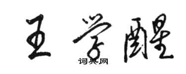 駱恆光王學醒行書個性簽名怎么寫