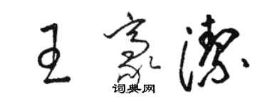 駱恆光王豪潔草書個性簽名怎么寫