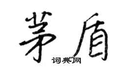 王正良茅盾行書個性簽名怎么寫
