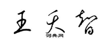 梁錦英王夭智草書個性簽名怎么寫