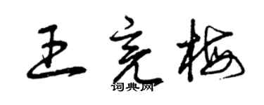 曾慶福王亮梅草書個性簽名怎么寫