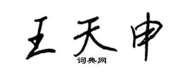 王正良王天申行書個性簽名怎么寫