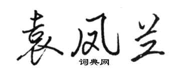駱恆光袁鳳蘭行書個性簽名怎么寫