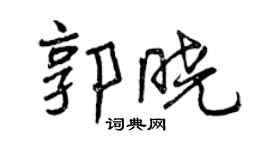 曾慶福郭曉行書個性簽名怎么寫