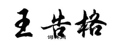 胡問遂王告格行書個性簽名怎么寫