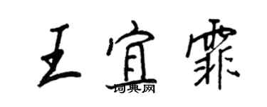 王正良王宜霏行書個性簽名怎么寫