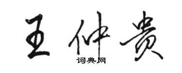 駱恆光王仲貴行書個性簽名怎么寫