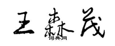 曾慶福王森茂行書個性簽名怎么寫