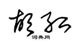 朱錫榮胡紅草書個性簽名怎么寫
