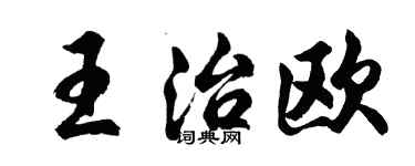 胡問遂王治歐行書個性簽名怎么寫