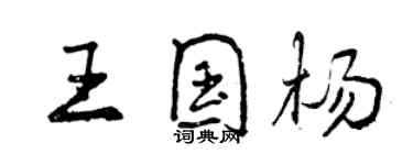 曾慶福王國楊行書個性簽名怎么寫