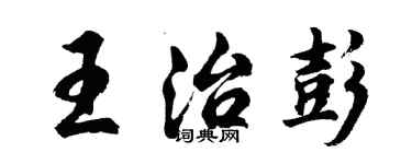 胡問遂王治彭行書個性簽名怎么寫