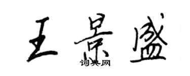 王正良王景盛行書個性簽名怎么寫