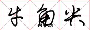 朱錫榮牛角尖草書怎么寫