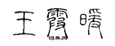 陳聲遠王霞暖篆書個性簽名怎么寫