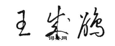 駱恆光王成鵑草書個性簽名怎么寫