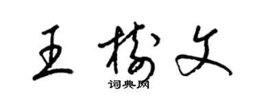 梁錦英王樹文草書個性簽名怎么寫