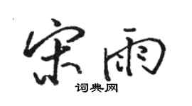 駱恆光宋雨行書個性簽名怎么寫