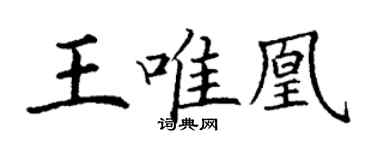 丁謙王唯凰楷書個性簽名怎么寫