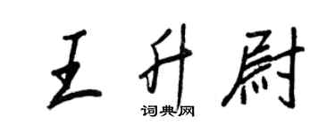 王正良王升尉行書個性簽名怎么寫