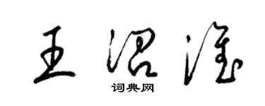 梁錦英王沿淮草書個性簽名怎么寫