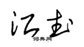 朱錫榮江武草書個性簽名怎么寫