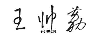 駱恆光王帥荔草書個性簽名怎么寫