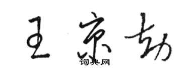 駱恆光王京劫草書個性簽名怎么寫