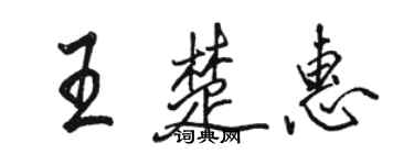 駱恆光王楚惠行書個性簽名怎么寫